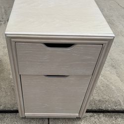 Off White Wood 2-drawer File Cabinet