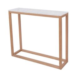 Poly and Bark Console Table | Solid Oak and Marble Top