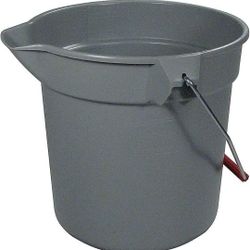 Rubbermaid 296300GY 10 Quart ( 2  1/2 gallons ) Plastic Utility Pail, 10 1/2 Diameter x 10 1/4h, Gray Plastic