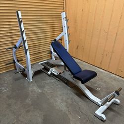 Hoist Commercial Adjustable Olympic Weight Bench- Decline, Flat Incline Positions - Gym Equipment