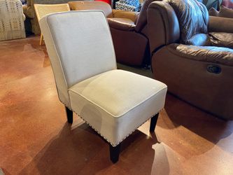 Off White Armless Accent Chair