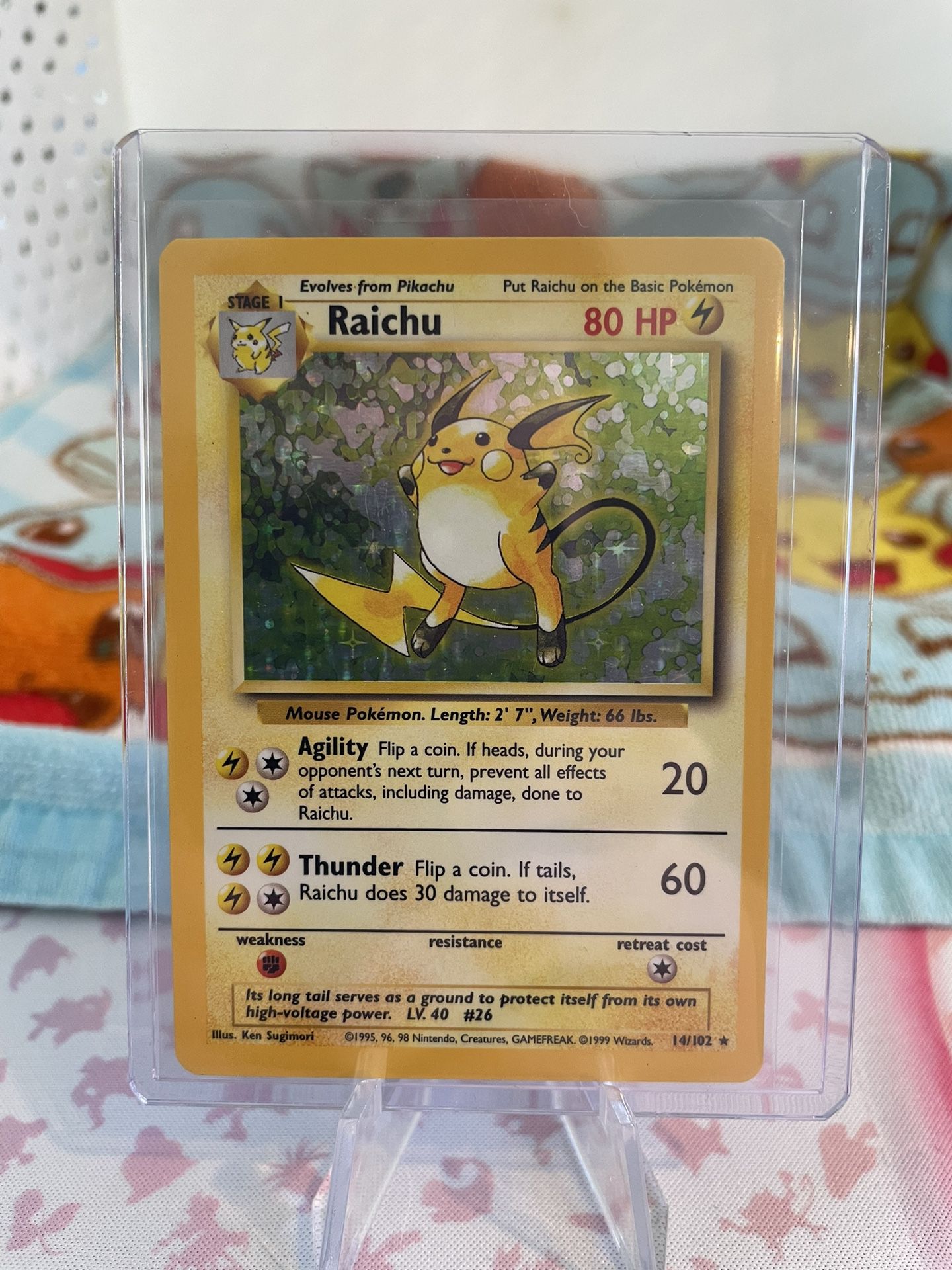 Raichu Holographic Pokemon Card