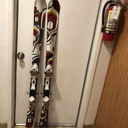 k2 burnin luv skis women's w/Marker Bindings Size 156 Cm Color Red Used 2009 K2 Burnin Luv Womens