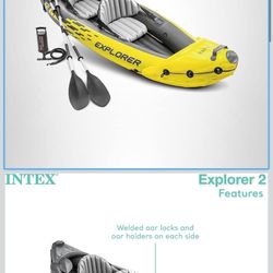 Intex Explorer K2 Inflatable Kayak Set - 68307EP - Used Once