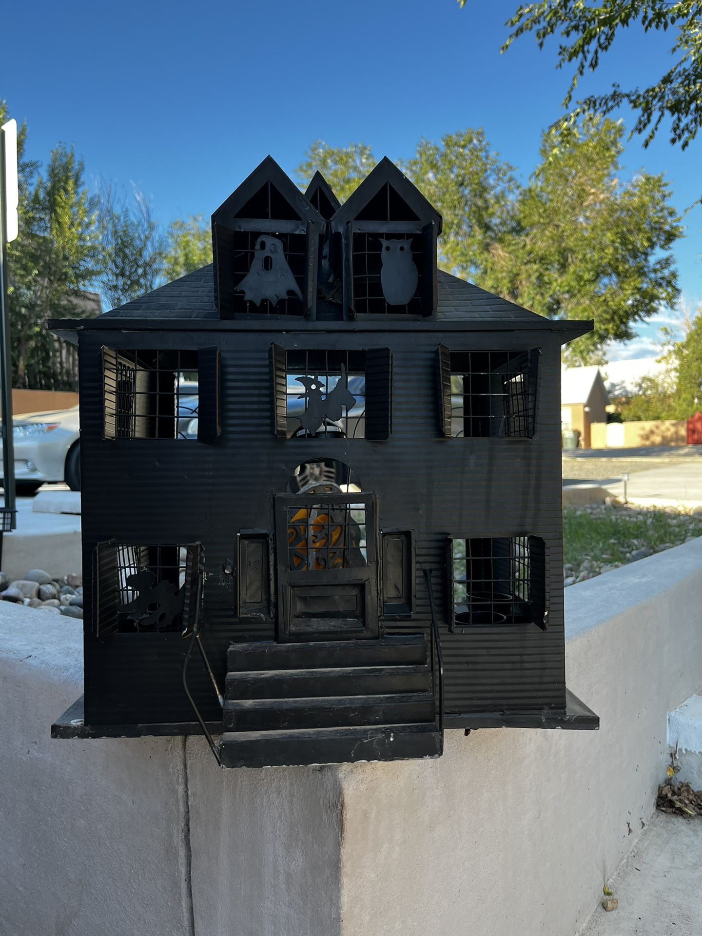 Halloween Decor Sheet Metal Haunted House