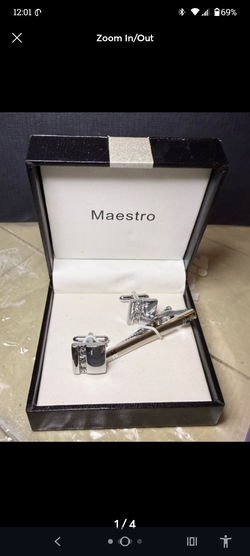 Cuff links and tie pin