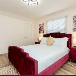 Almost new queen sink, , beds, sofas, lamp garbage can, desk,coffee dining table