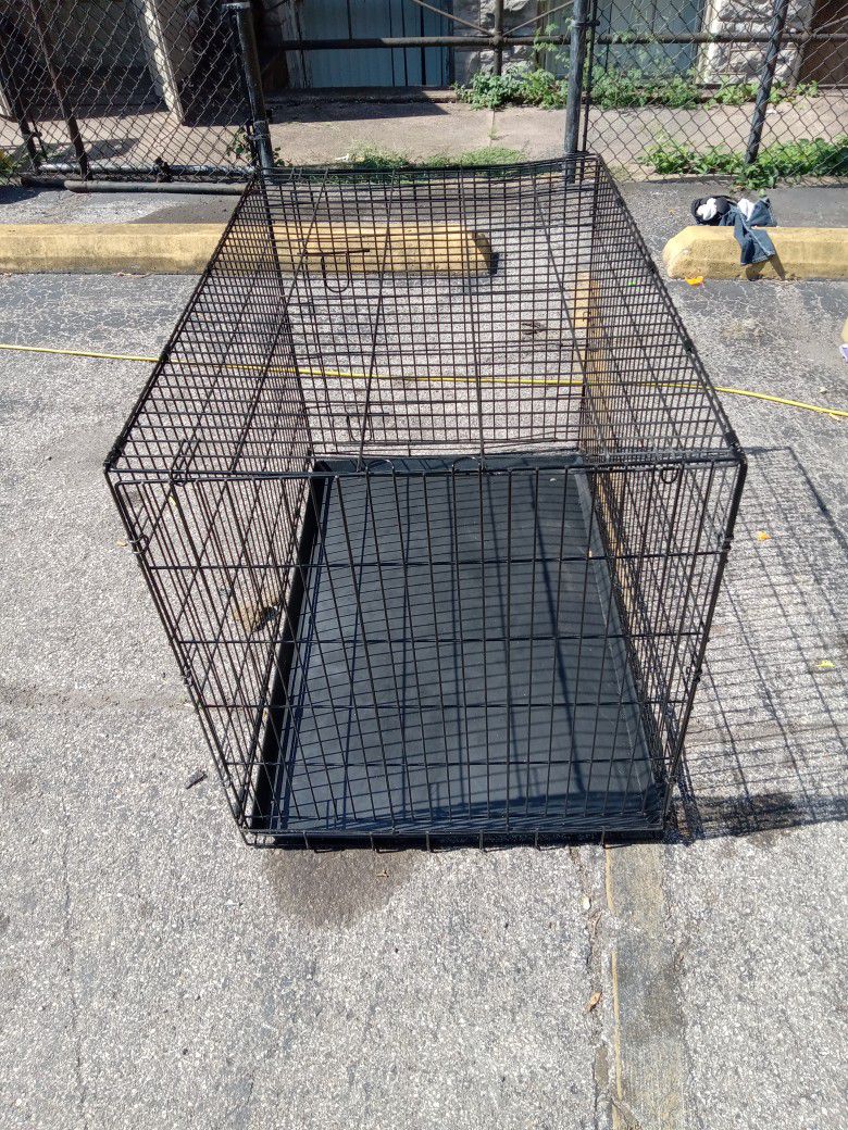 Large 1 door fold and carry dog cage 42 long X 27 wide X 30 tall 