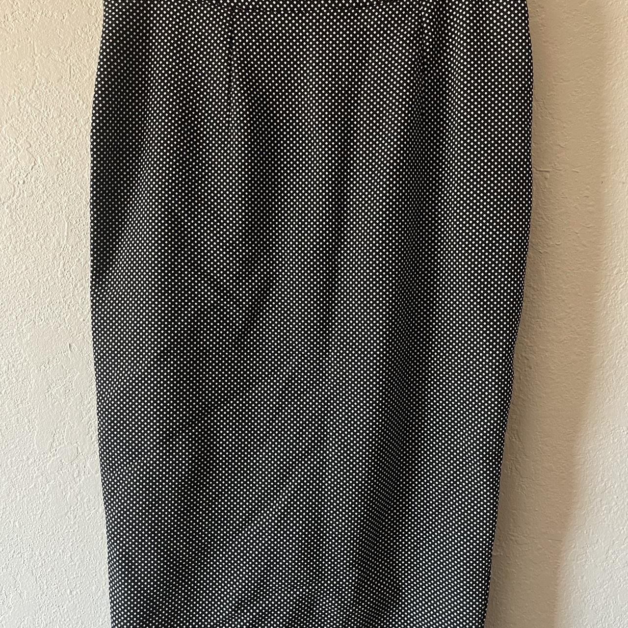 Chocolate USA, Women’s Black & White Polka Dot Back Slit Pencil Skirt, Size M