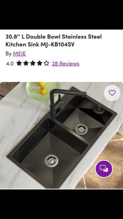 MEJE 30.8" Double Bowl Stainless Steel Kitchen Sink