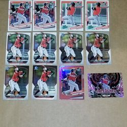 JACKSON HOLIDAY BALTIMORE ORIOLES ROOKIE RC 12 CARDS LOT