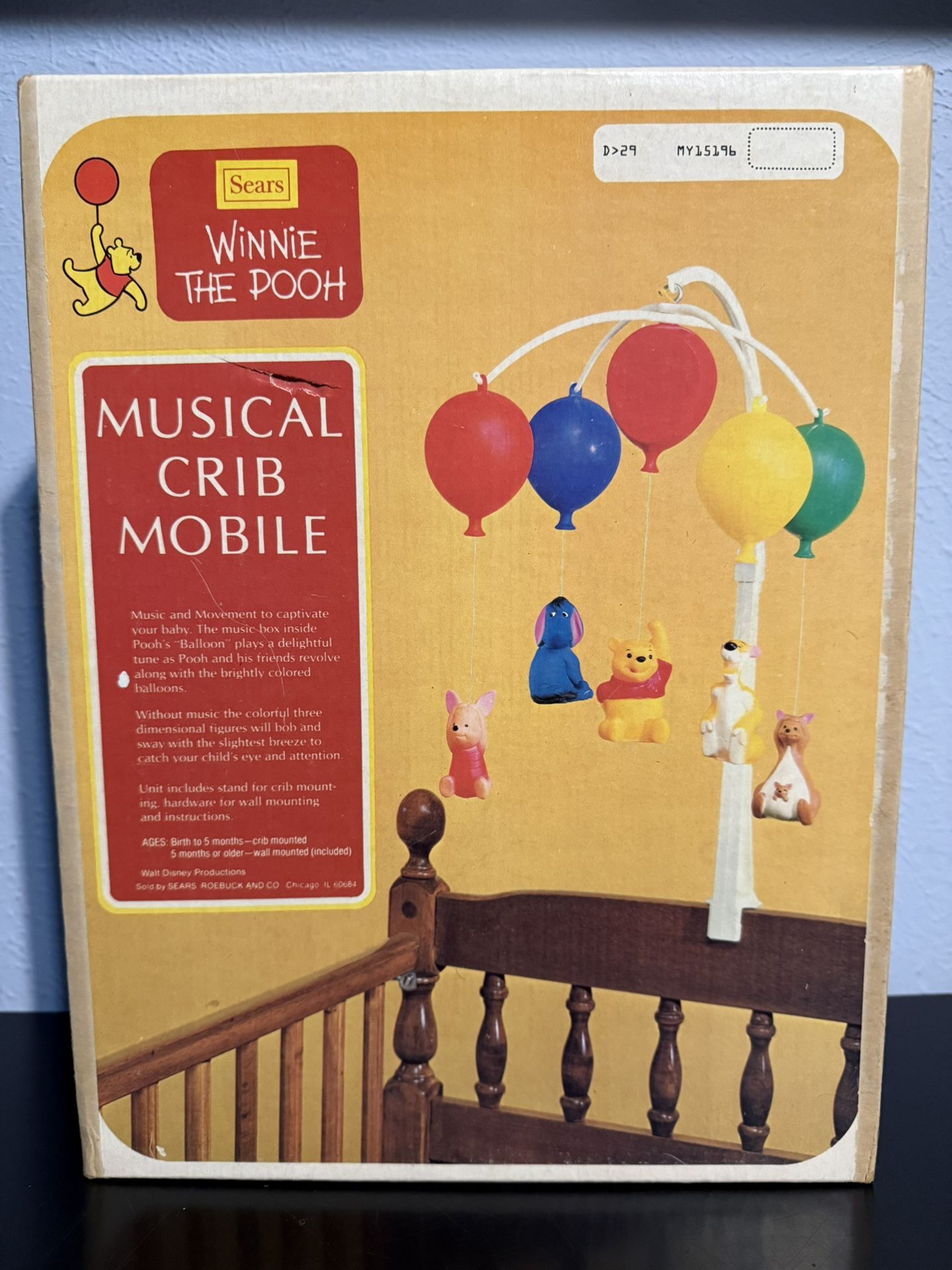 Vintage 70s Sears Winnie The Pooh Musical Crib Mobile