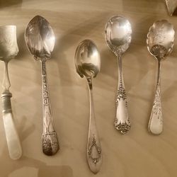Vintage Sugar Shell Sterling Silver Spoons