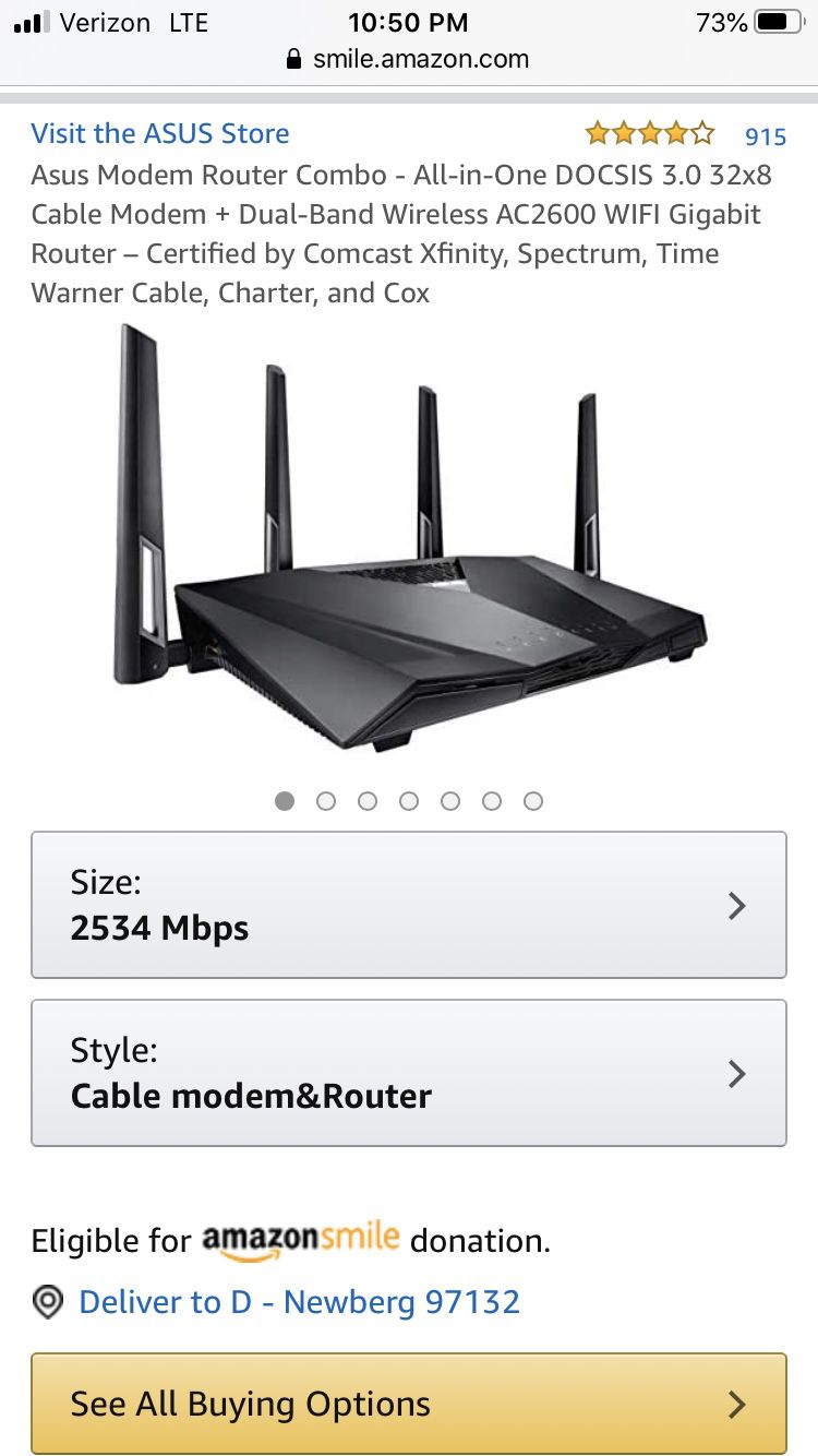 Asus CM-32_AC2600 wireless dual band cable modem router