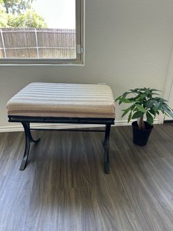 Beautiful Vintage Wrought Iron Accent Bench Ottoman