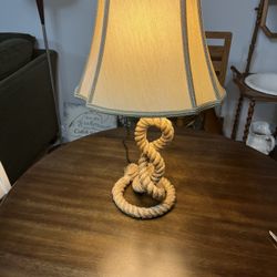 Twisted Rope Table Lamp in Great Condition 