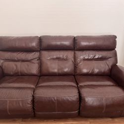 Power Recline Leather Sofa