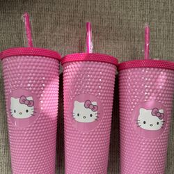 Hello Kitty Pink Cup With Straw