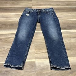 Silver Jeans Elyse Slim Crop - Blue denim size 29
