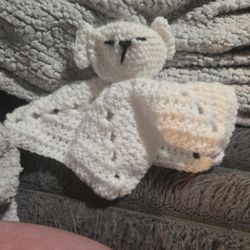 White Teddy Bear Lovey