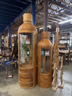 MEGA SALE! Teak Bottle  Small/ Large Display Cabinet (50% Off)