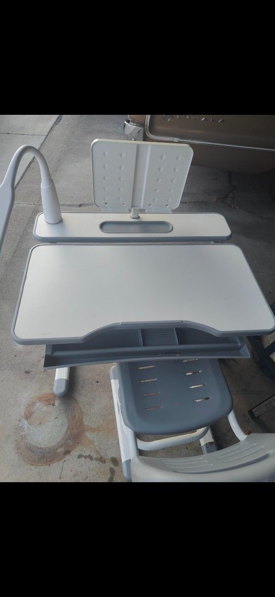 Adjustable School Desk with Lamp