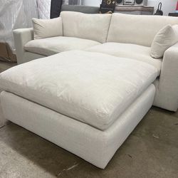 Ultra Plush Feather Cloud 102” Sectional Sofa Couch 