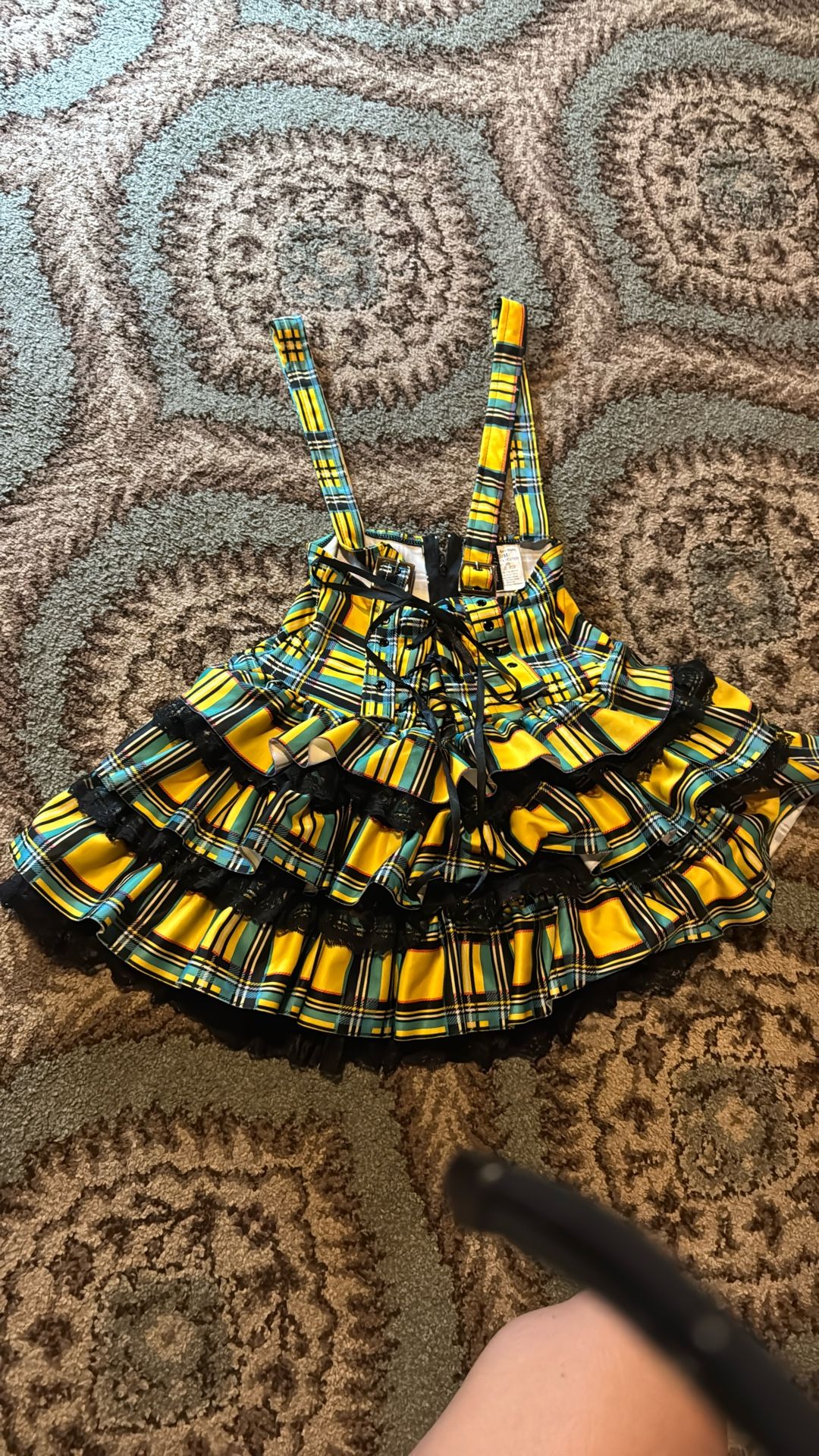 Leg avenue Yellow Green Plaid Skirt