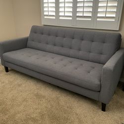 Gray Tufted Sofa 