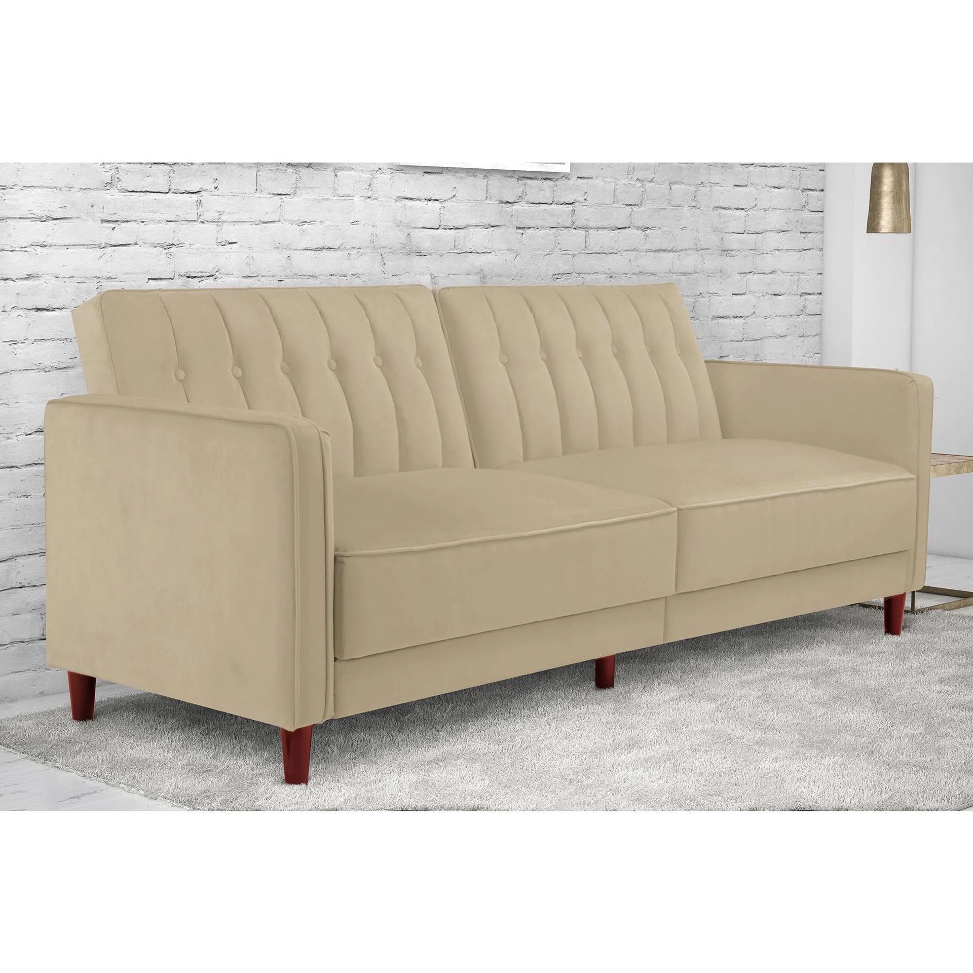 Convertible sofa Upholstered beige Tan 
