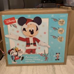 Disney Holiday Animated Mickey Santa Figure