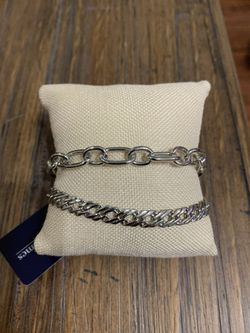 Silver Chain Bracelet Set. Kendall & James bracelet NWT
