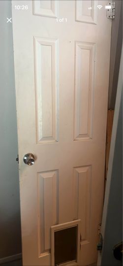 Closet door with doggie door