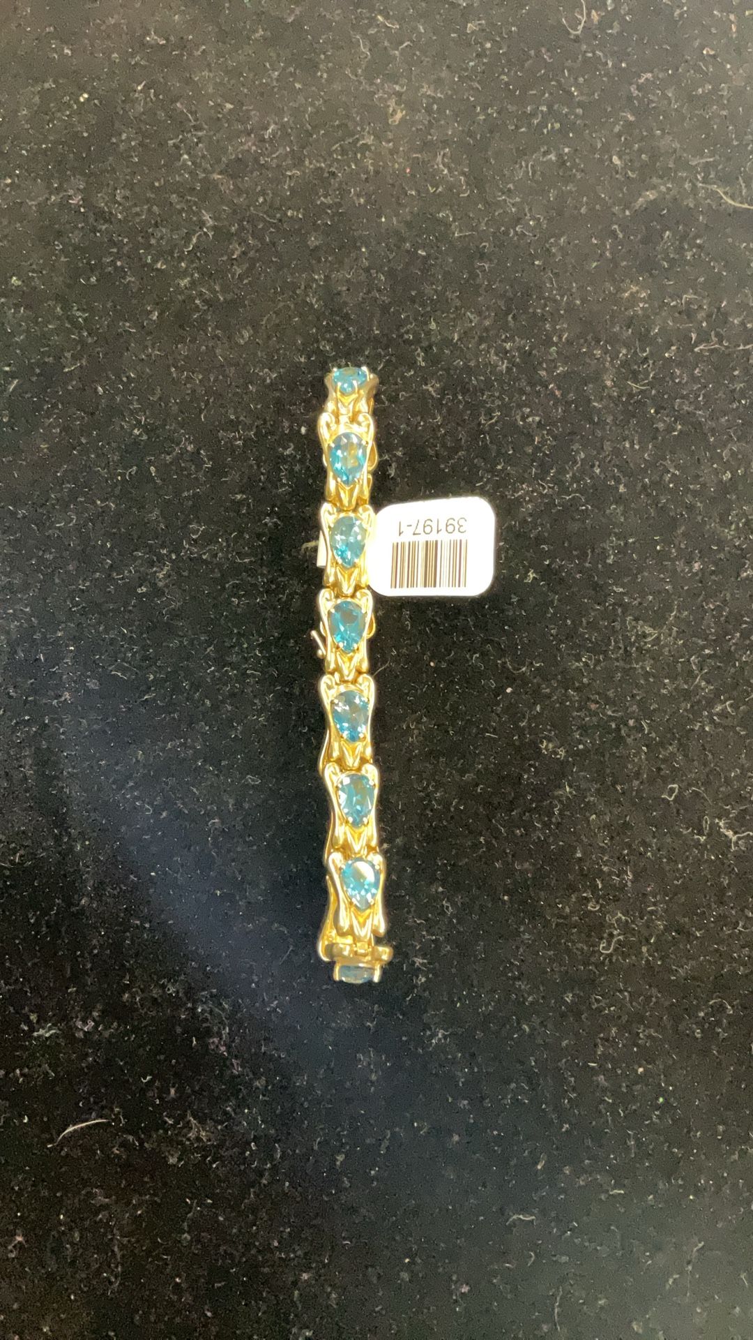 14KT Bracelet W/ Pear-Shaped Blue Stones 39197-1
