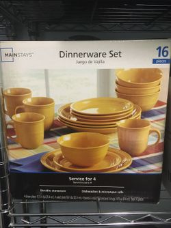 Mainstays Yellow Dinnerware Set
