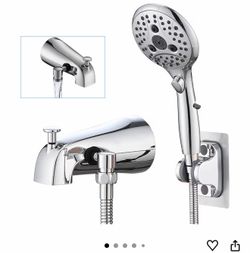 Metal Tub Spout with Diverter and handheld shower