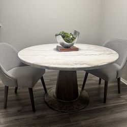 Marble Table/ Bronze accent