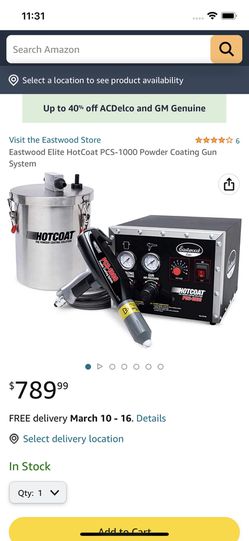  Eastwood Elite HotCoat PCS-1000 Powder Coating Gun