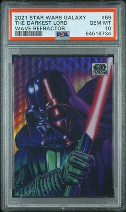 2021 TOPPS CHROME STAR WARS GALAXY #69 THE DARKEST LORD WAVE REFRACTOR /99 PSA 10