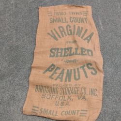 Vintage Virginia Peanut Bag Burlap