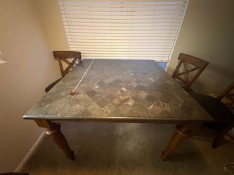 50x50in square marble / high top dining table