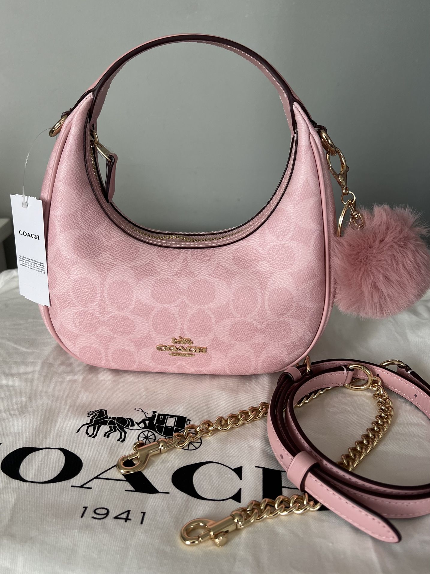 Coach Carmen Mini Crossbody Bag Handbag Powdered Pink