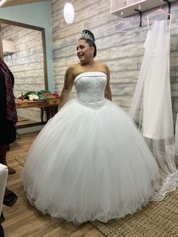Tulle wedding dress with beaded bodice