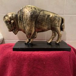 Golden Buffalo Statue 