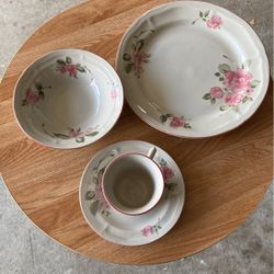 Vintage Gibson China Set - Pink Roses