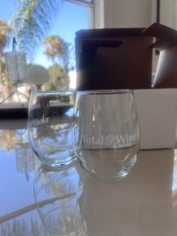 Set of two stemless glass wine - TOTAL WINE - New