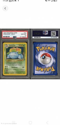 1999 Pokemon Venusaur Holo #15 PSA 10 Gem Mint