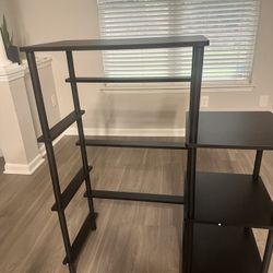 Furinno Turn-N-Tube Toolless Kitchen Storage Shelf Tall, Americano/Black