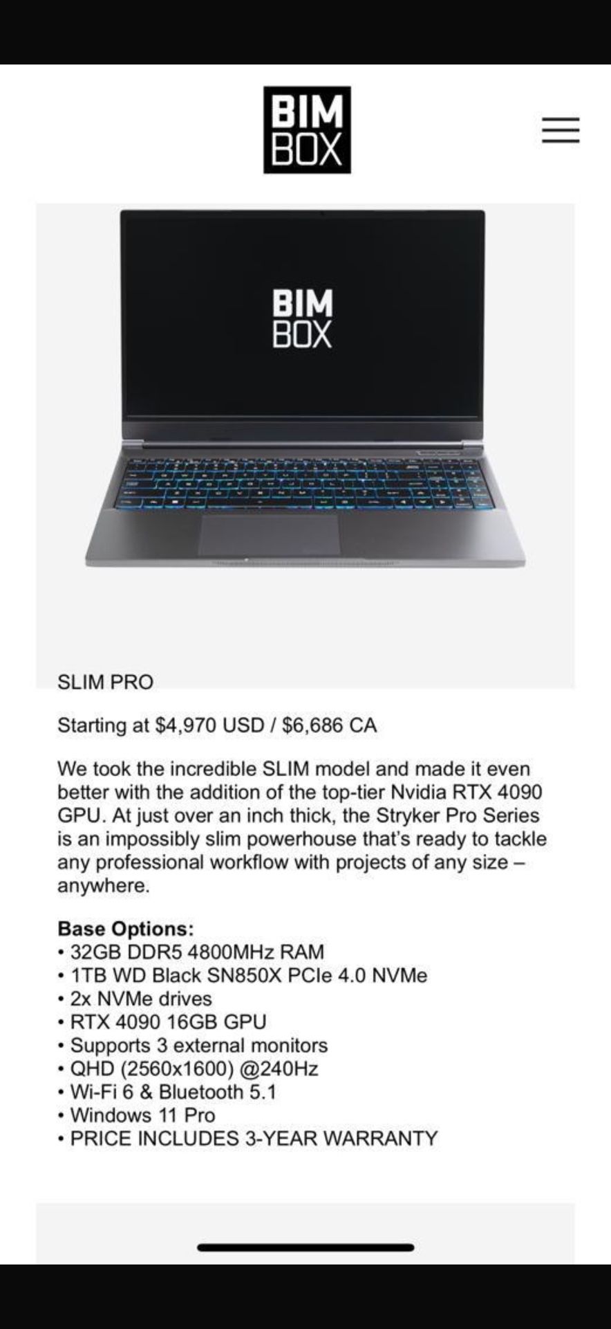 Bimbox Slim Pro Gaming Laptop