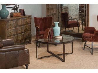 Harness Brown Round Coffee Table